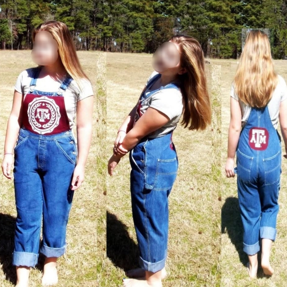 Texas A&M vintage gameday overalls Texas A&M decorated